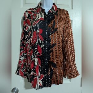 Soft Surroundings Medium Tigris 100% Silk blouse